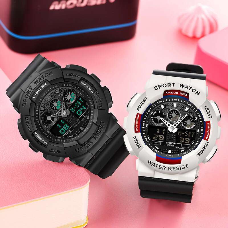 DHwatches Sanda 3017 Electronic Multi-Function Waterproof Sports Watch for Students Outdoor Personality Creative Men and Women Wristwatch