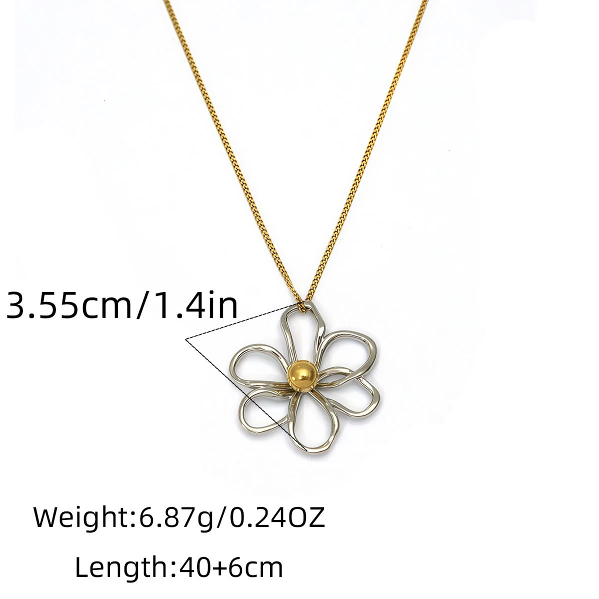 Fashion Hollow Flower Stainless Steel Necklace 18K Gold Plated Waterproof High Quality Jewelry For Daily Wear Vacation Seaside 251031