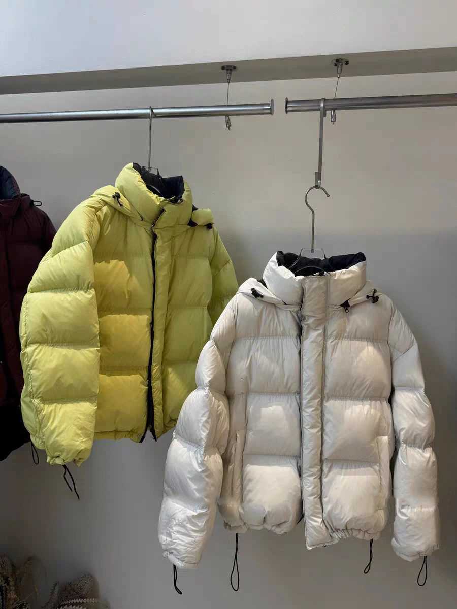 Winter Chic Patchwork Hooded Puff Down Jacket Women 90White Duck Down Loose Down Jacket Female Zipper Drawstring Parker OutwearT251105
