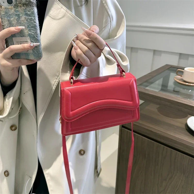 High Quality PU Leather Handbag Purse Womens Bag Solid Color Shoulder Crossbody Bags Lady Messenger Small Tote for Women Girls 251030