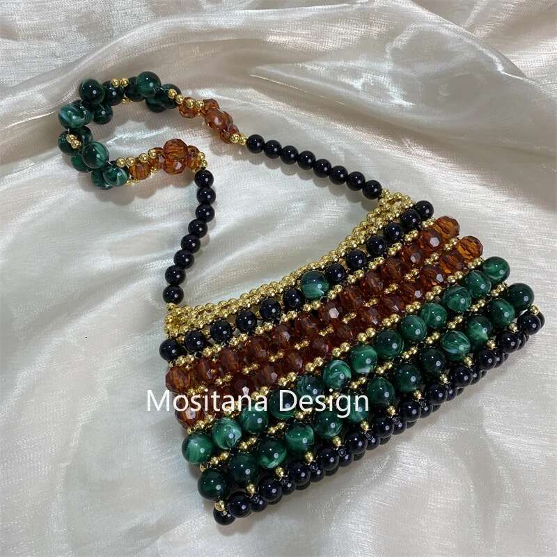 Fashion Simple Bags For Women Vintage Elegance Hot Sale Female Small Mini Shoulder Bag Handmade Beaded 2024 Dinner Party Weeding