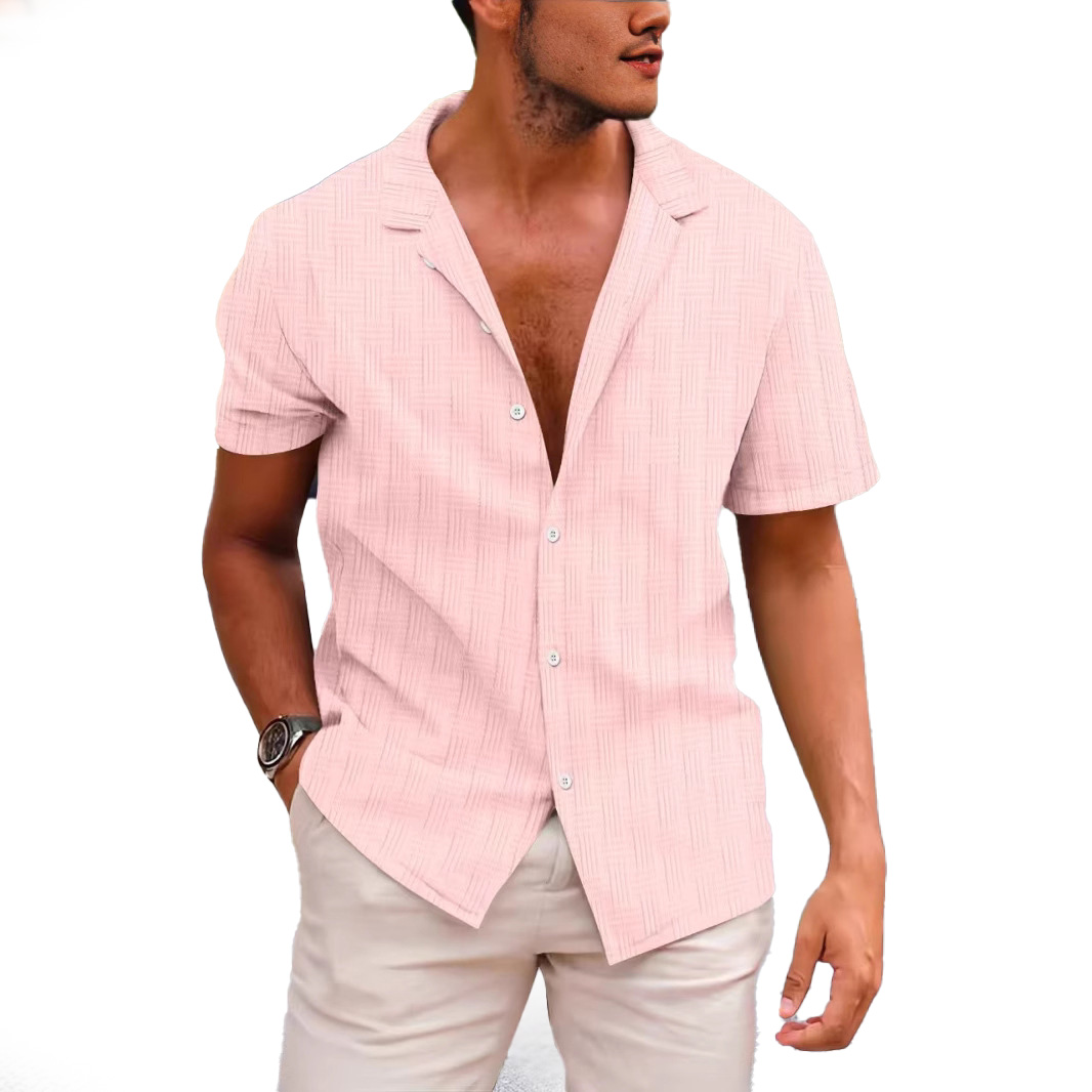 Designer men Lapel Neck Shirt New Striped Blouse Blouses Fashion Shirts Tops Short Sleeved Shirt Button up Tops for men