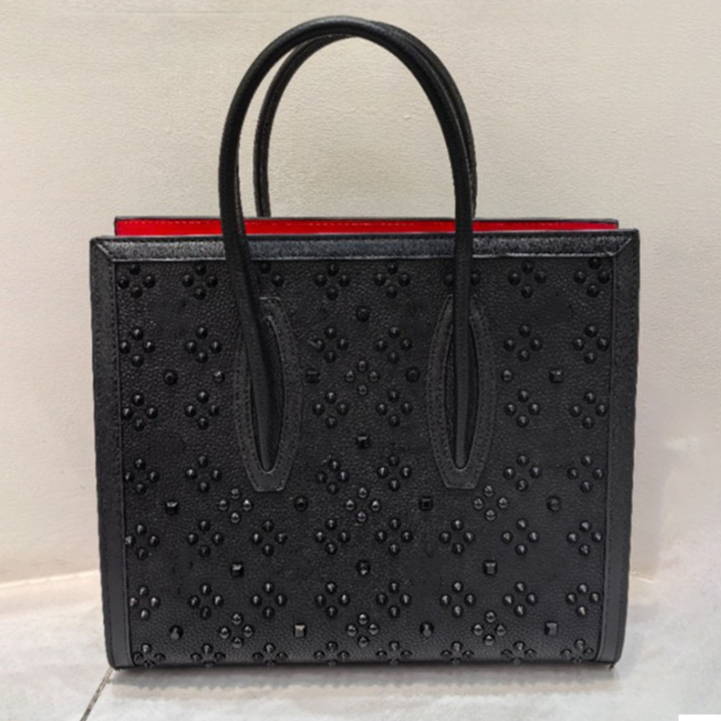 Luxury Designer Bags Top-grain leather Cl Medium-sized Bags Rivet Beading Punk High-end Large Capacity Shoulder Bags 34*24*12cm No Box