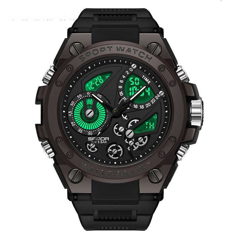 DHwatches Sanda TikTok for Teenagers, Multifunctional Fashion Trend Outdoor Luminous Alarm Clock Waterproof Electronic Men's Watch