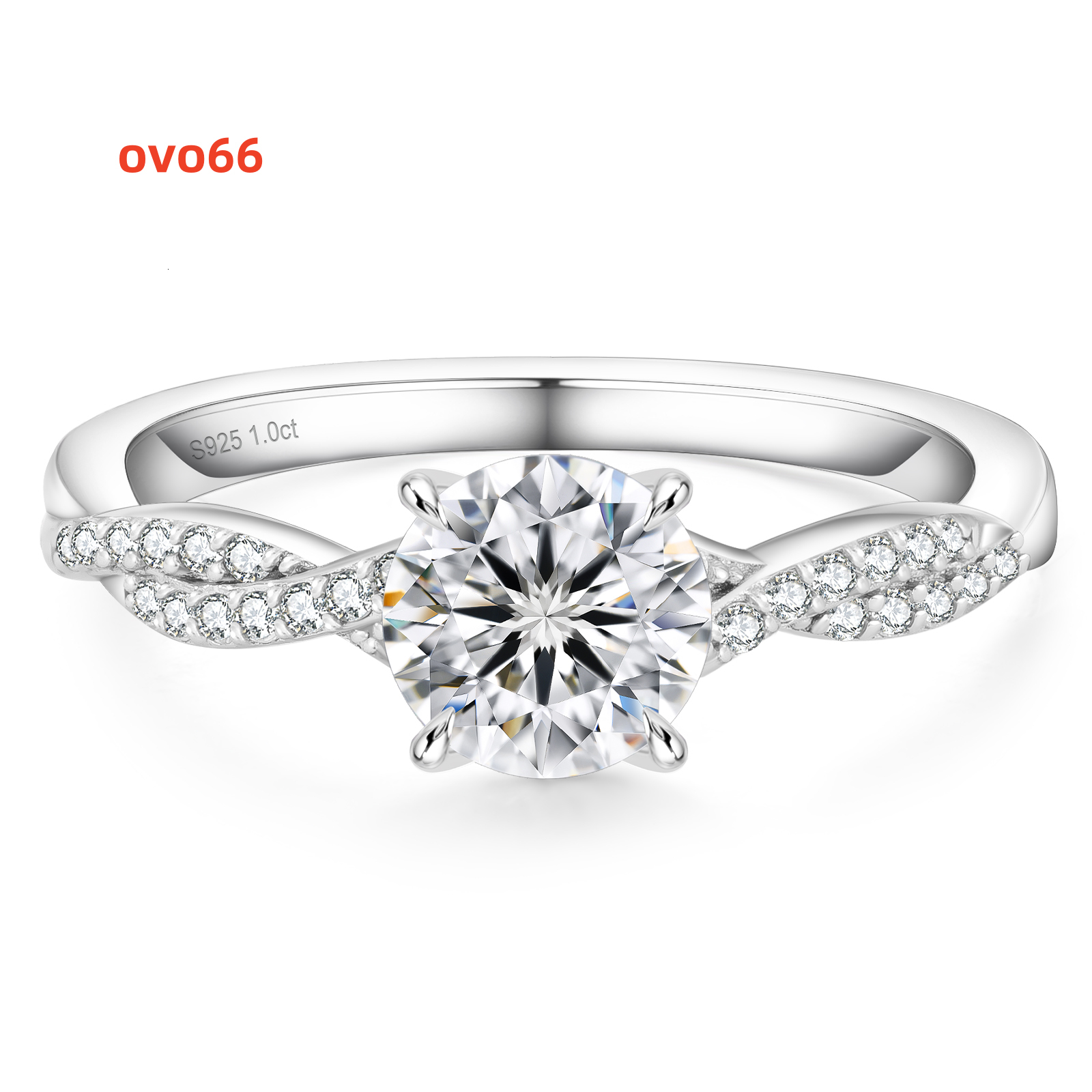 Wedding Moissanite 925 Sterling Silver 4 Prong Petite Twisted Vine 10 CT GRA VVS Diamond Engagement Women Promise Bridal Ring