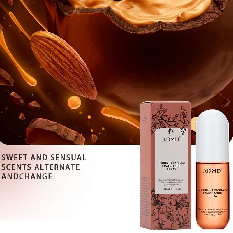 1.7 oz Women's Spray Natural Scent - Vanilla Coconut Sandalwood Body Fragrance, Gift for Girlfriend