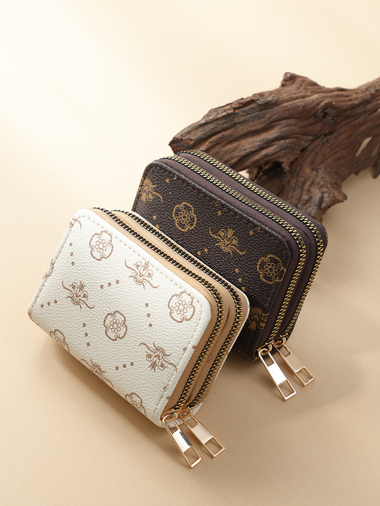 Luxury Wallet 2025 New Fashion Women's Card Holder, Dual Zipper Accordion Wallet with Multiple Card Slots, Multi-Functional Vintage Coin Purse Fr