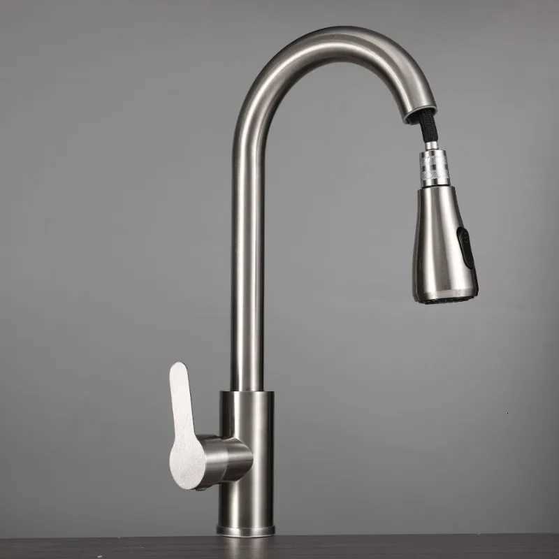 ZEXEF Articated Faucet Kitchen Sink Mixer Stainless Steel Spring With Two 360 Swivel Pl-out Modes Single-lr Accessory Y251104