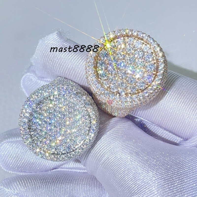 Solid Silver Pass Diamond Tester Hip Hop Iced Out Men Vvs Moissanite Rings 925 Sterling Silver