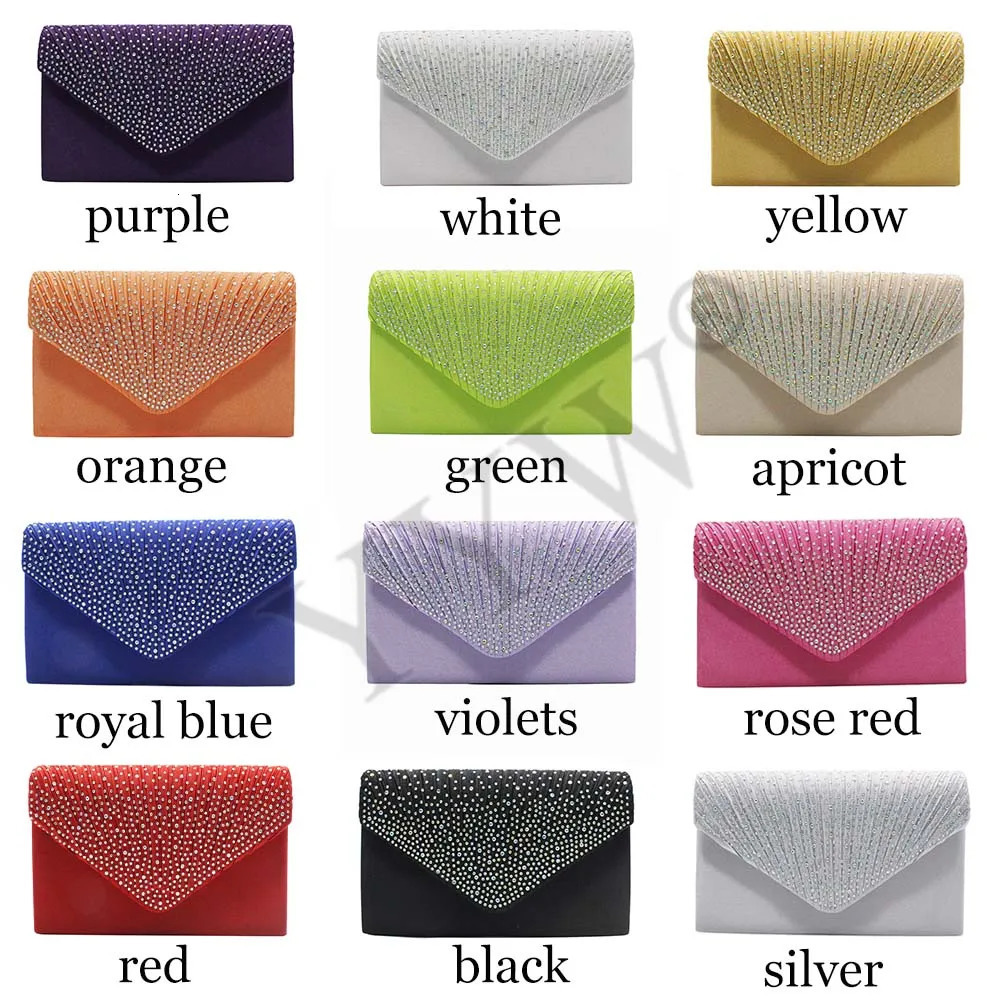 14 color womens wedding clutch handbag shoulder bag envelope clutch wallet womens diamond evening party ball bag 250402