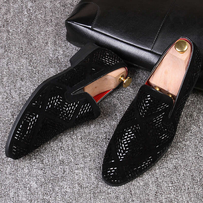 2024 Spring and Autumn New Sneaker Pointed Leather 38-47 Large Casual British Bean Shoes