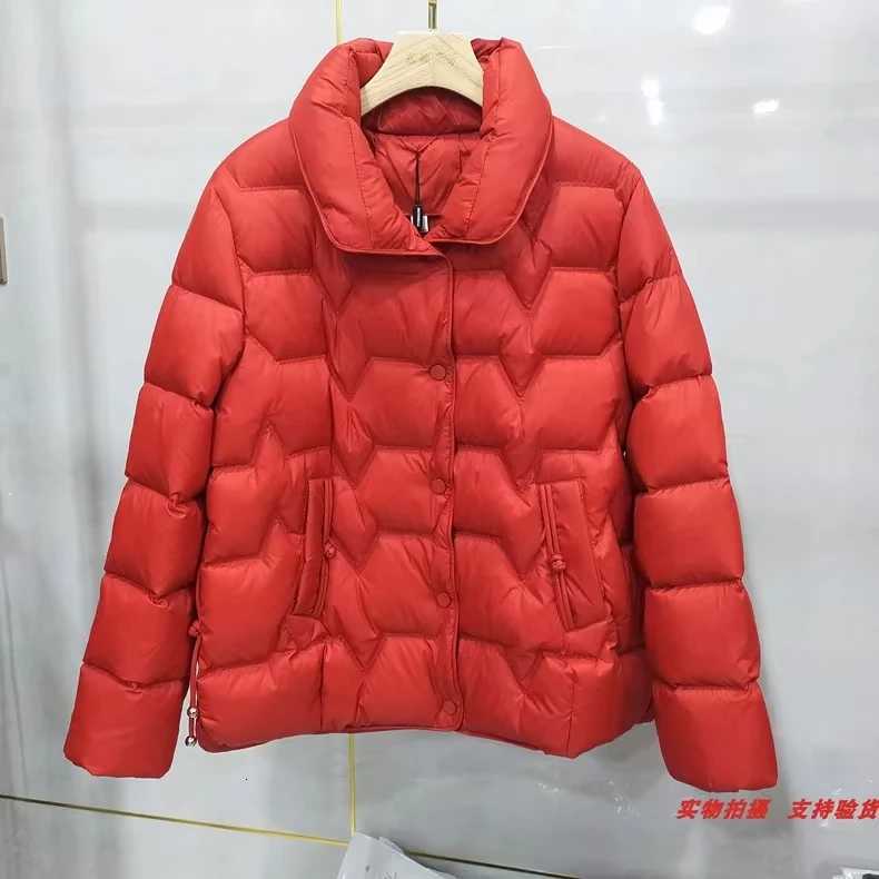 Women Down Coats Solid Loose New Hooded 90 White Duck Down Jacket Puffs Female Outerwear Autumn Winter 2024T251105