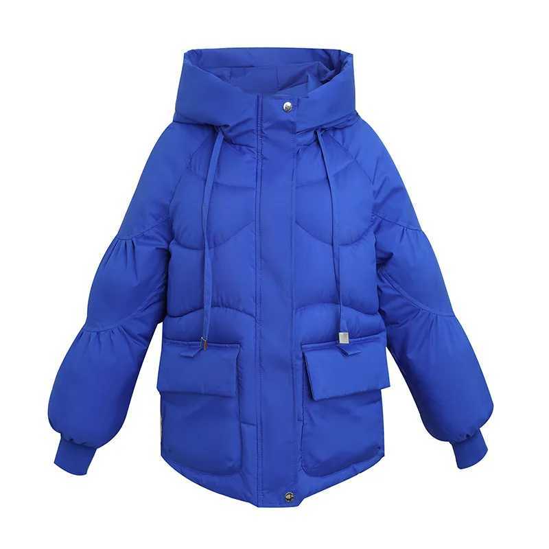 Women Winter Cotton Jacket Korean Loose Hooded Cotton Coat 2025 Winter New Warm Thickened Parkas Coat Women Plus Size Basic CoatT251105