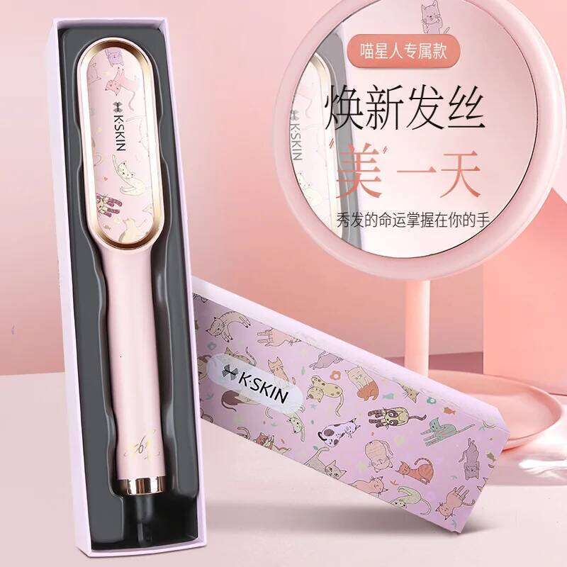 2In1 Professional Ionic Hair Straightener Curler Brush Ceramic PTC Heating Fast Straightening Curling Iron Hot Comb Styling Tool Xiusiyuan251105