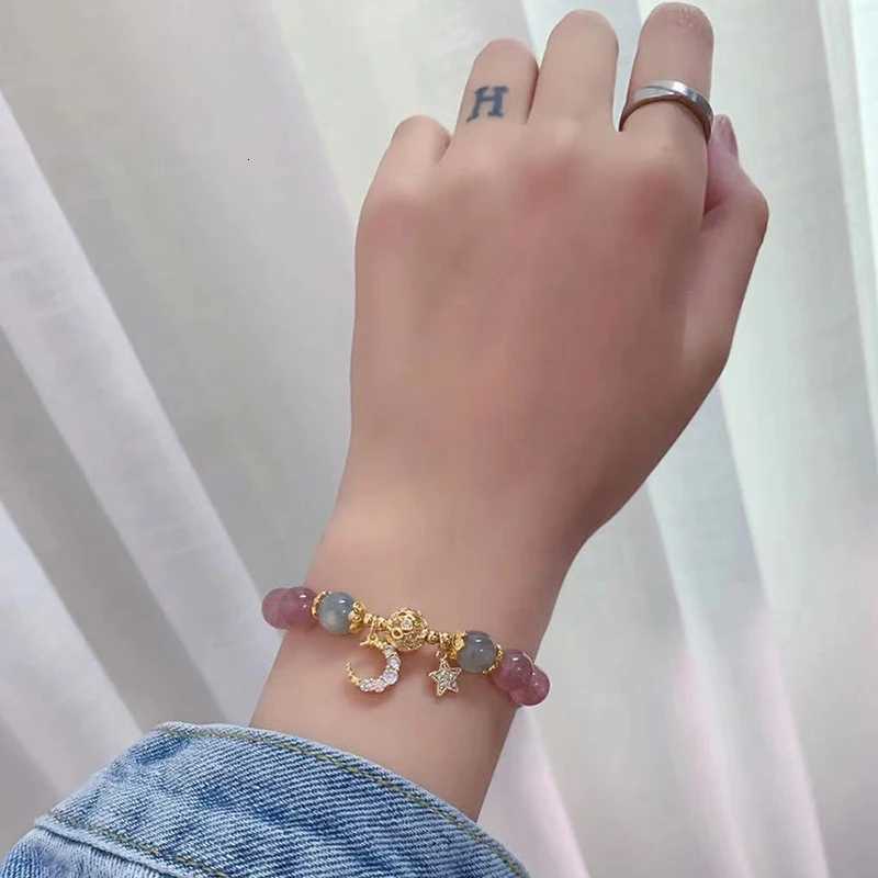 Unique Fashion Firecracker Crystal Beaded Bracelet Friendship Glass Bracelets For Girls Star Moon Cloud Flower JewelryXJ251105