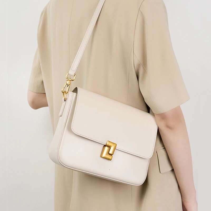 Toptrends Cow Genuine Leather Small Shoulder Crossbody Bags For Women 2024 Designer Tofu Purses Square Ladies Handbags