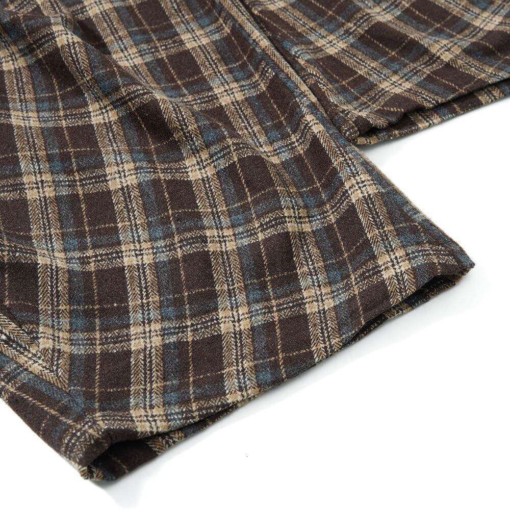 Loose Long Men's European and American Trendy Brand Vibe Sports Casual Pleated Paratrooper Plaid Multi-Pocket Cargo Pants