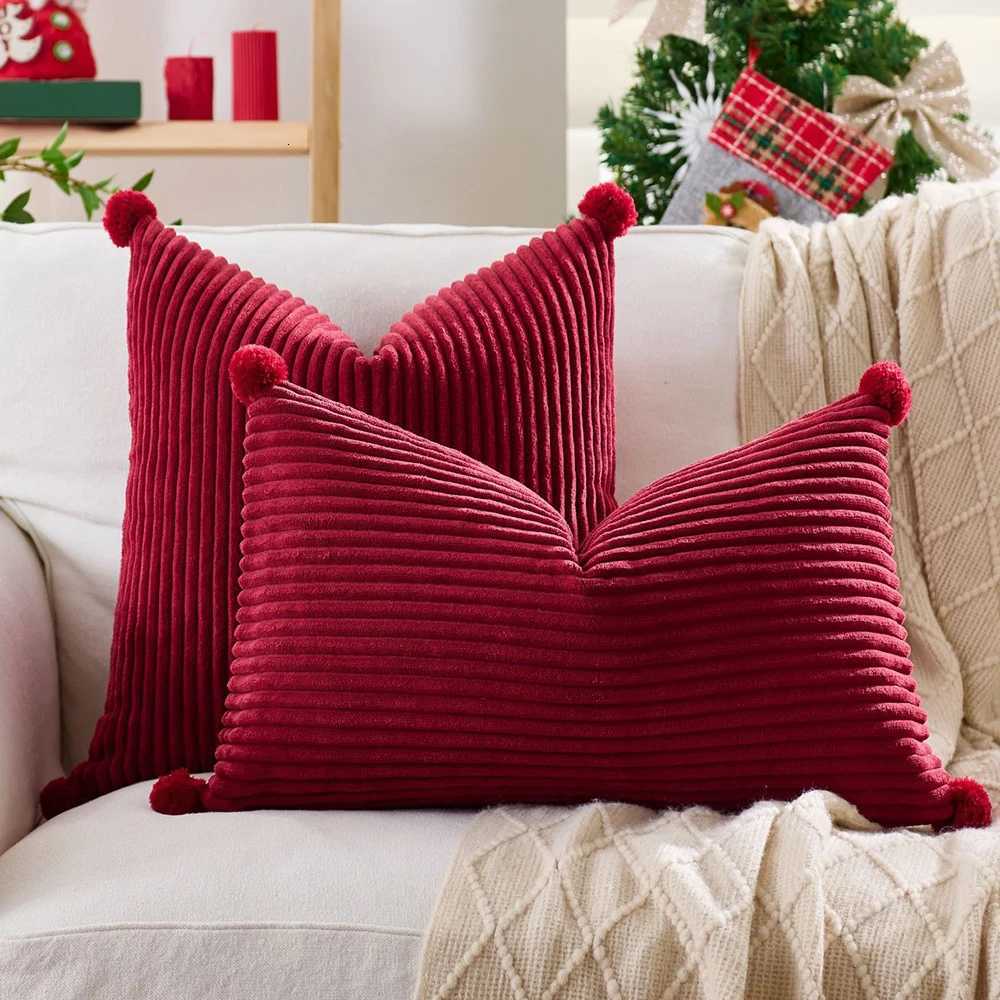 45x45cm New Christmas Red Throw Pillowcase Cojines Sequined Elk Plush Festival Decoration Sofa Pillow Cushion Covers Decor Home Y251105