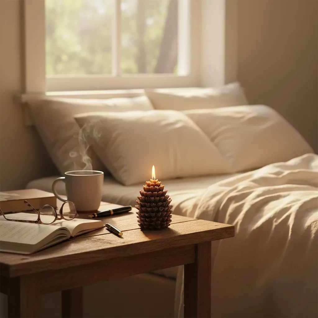 Christmas Pinecone Scented Candle Festive Holiday Soya Wax Candle for Home Decor Gift C251105