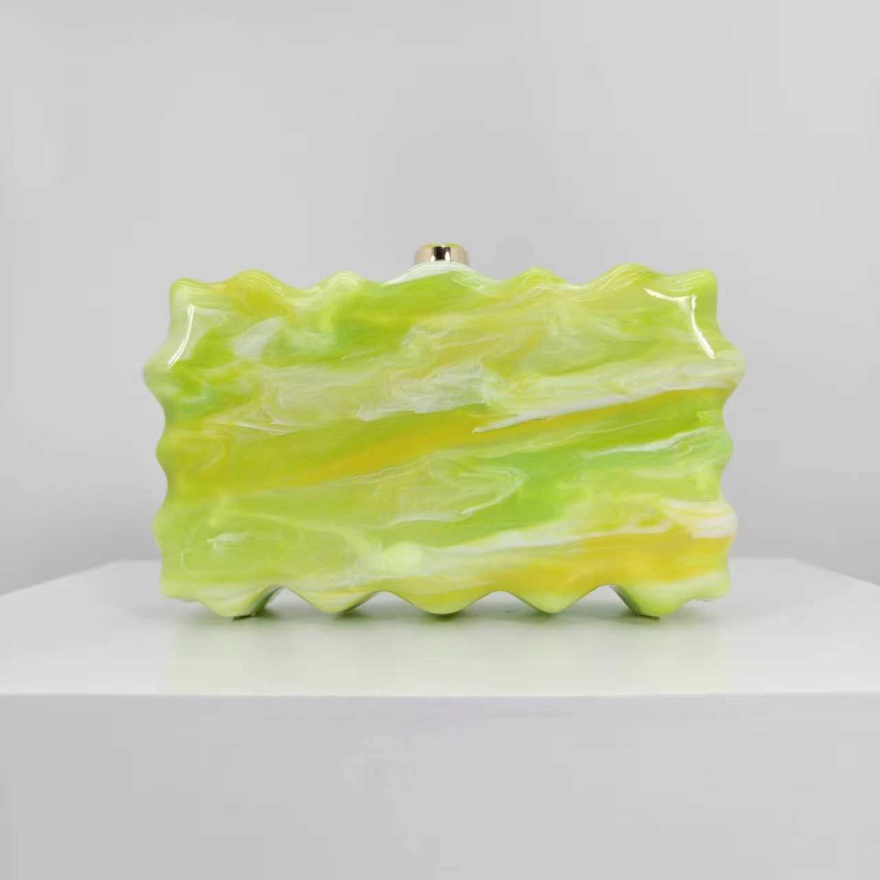 New Transparent Bag for Womens Fashion Trend Color Pattern Design Bag Acrylic Simple Banquet Bag Handheld Bag for Women