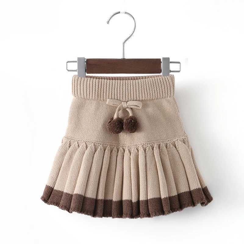 Infant Outfit Autumn Baby Sweater Set Girls Knit Hearts Long Sleeve Knitted Cardigan Ruffled Pleated Skirt Baby Clothes 2Pcs Y251105