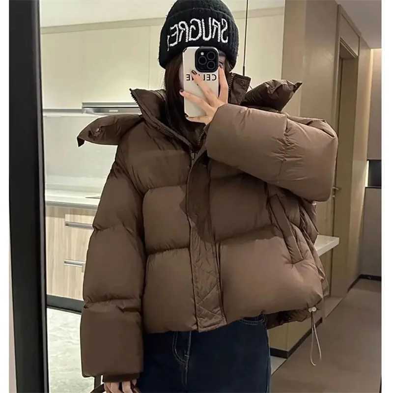 Ladies Short Down Cotton Jacket Women Winter Coat Jackets Warm Down Cotton Parkas New Fashion Hooded Loose Lady Bread CoatsT251105