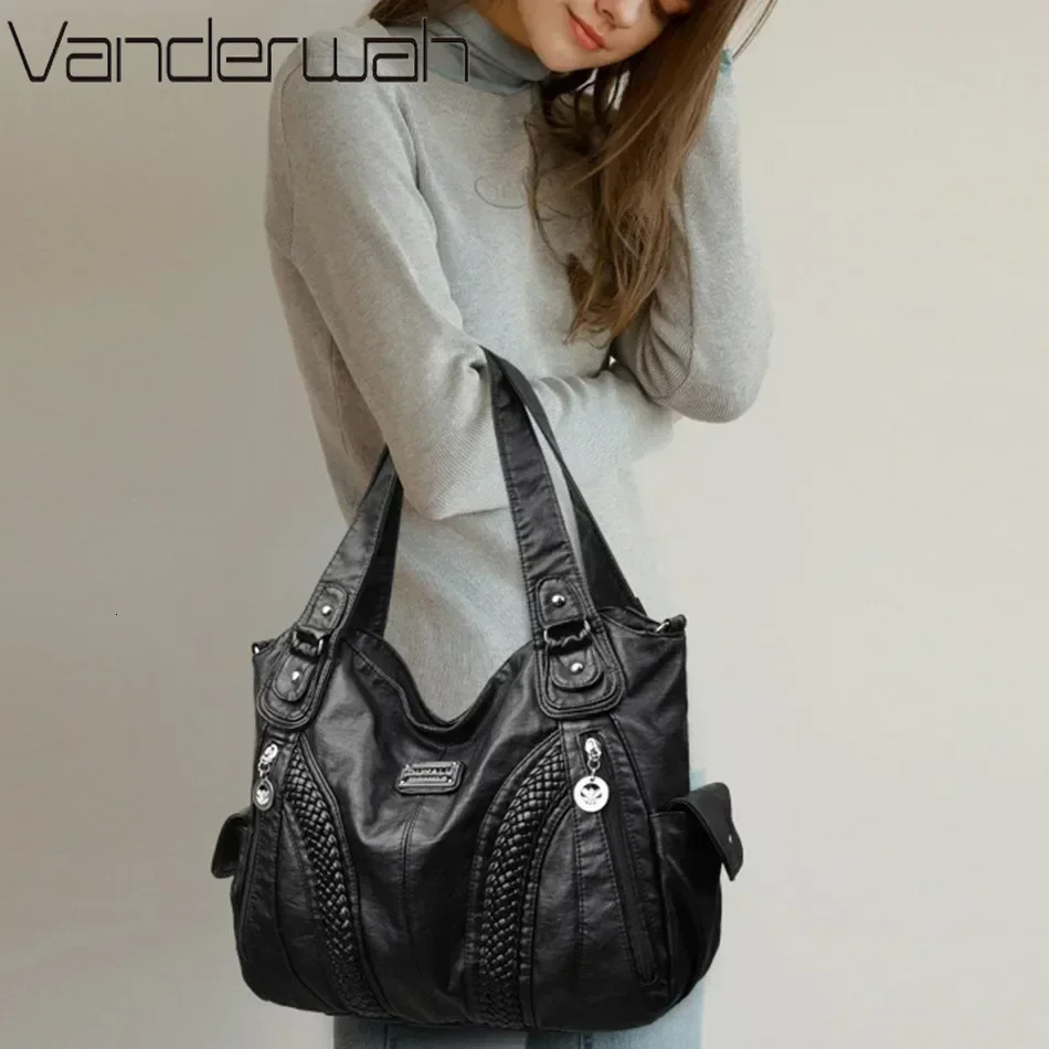 High quality soft leather large capacity womens handbag shoulder cross body 2025 wallet Sac 250401