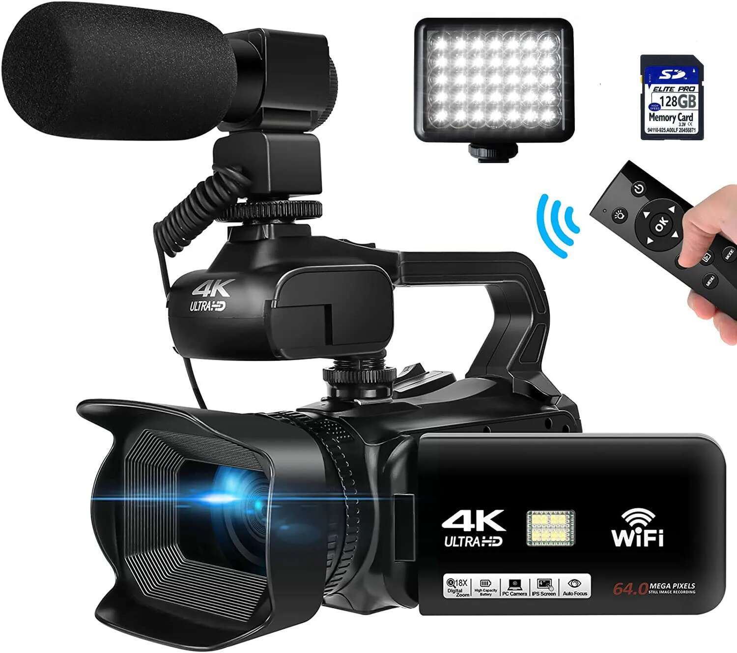 New 4.0"Touch Screen Digital Video YouTube Camcorder 4K Ultra HD camera 64MP Streaming Camera