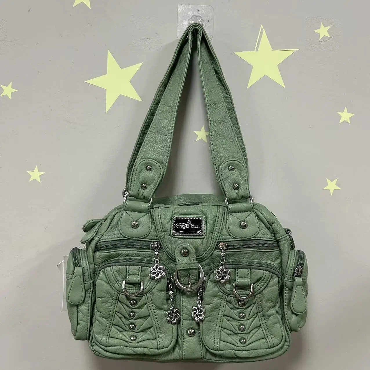 Angel kiss Women Handbags Satchel Tophandle Handbag PU Shoulder Bag Roomy Pocket Pack Multipockets Shoulder Purse Bags 251031