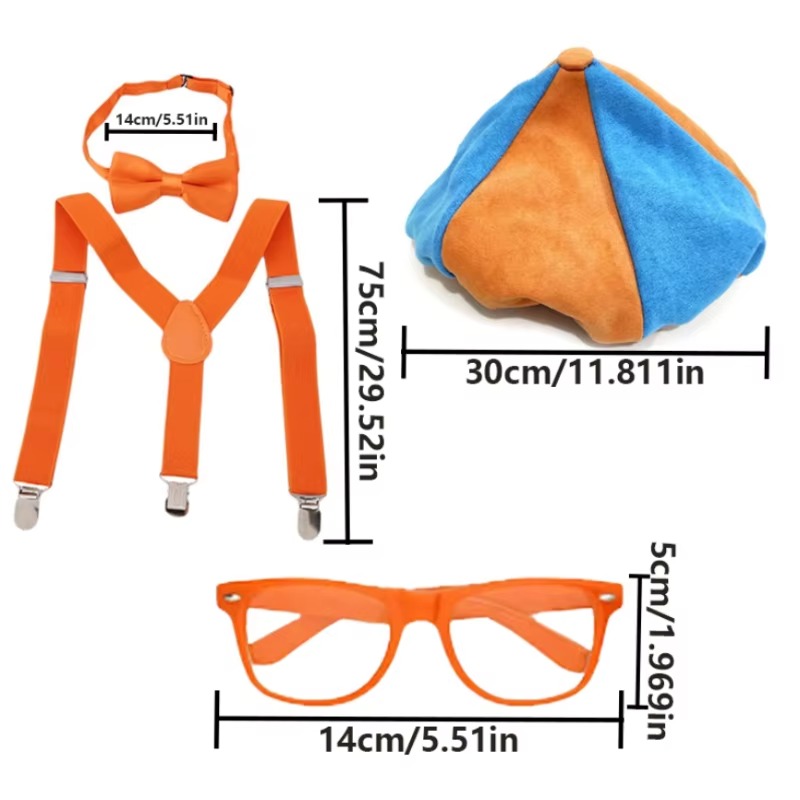 Four teacher-themed clothing accessories, hats, glasses, straps, bow ties, etc. are suitable for Halloween, carnivals, parties and teacher-themed Cosp