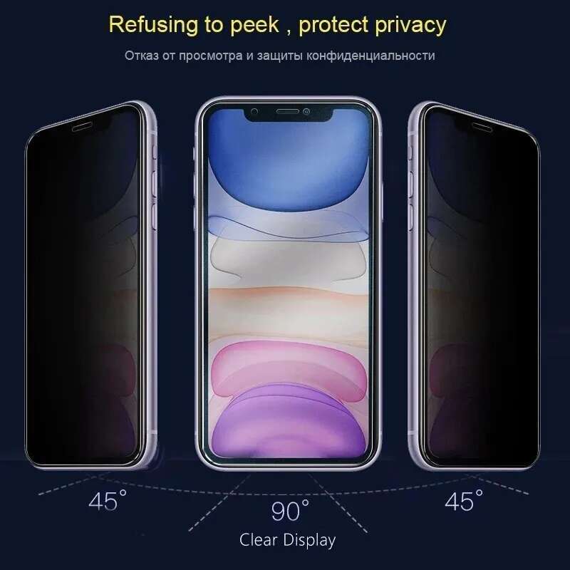 1/2Pcs Matte Privacy Anti-Peep Tempered For iPhone 12 11 13 Pro Max 14 15 Plus Glass Frosted Screen Protectors Film