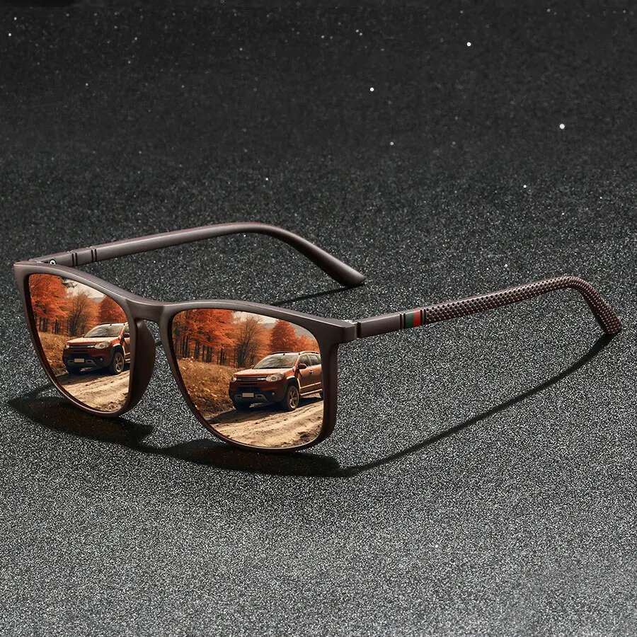 Fashion Vintage Check Pattern Polarized Sunglasses Men Women Driving Fishing Brand Designer Square Sun Glasses Man Eyewear UV400