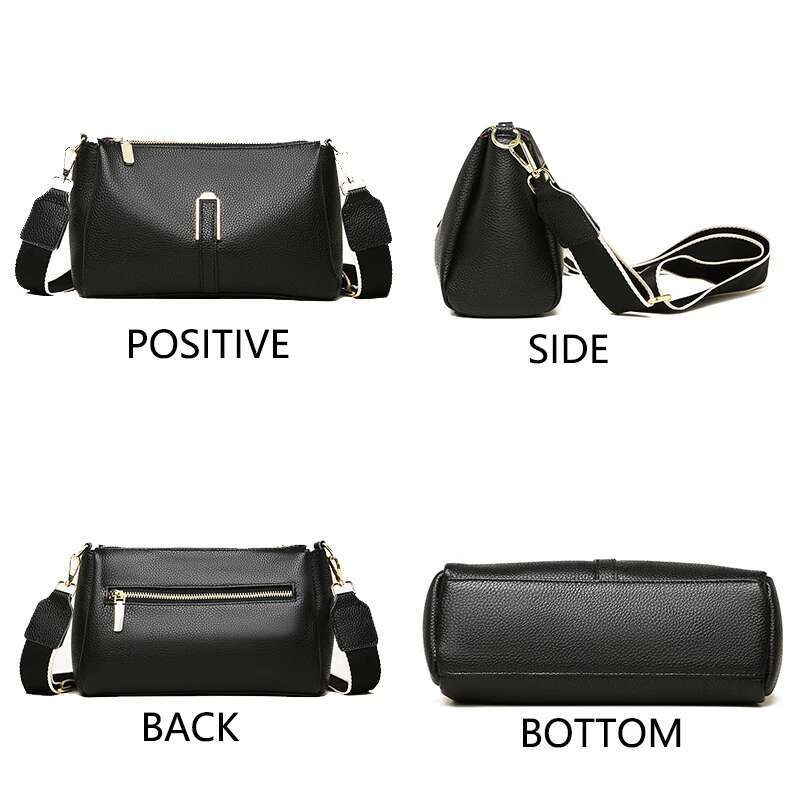 100% Genuine Women's Handbag 2024 Cow Leather Women Shoulder Crossbody Fashion Female Messenger Phone Bag