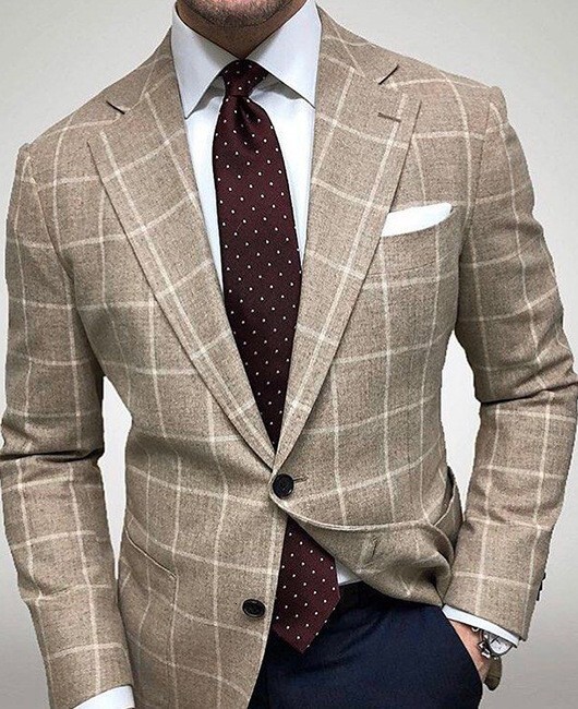 Mens spring top business casual double button printed suit jacket mens suit plus size casual