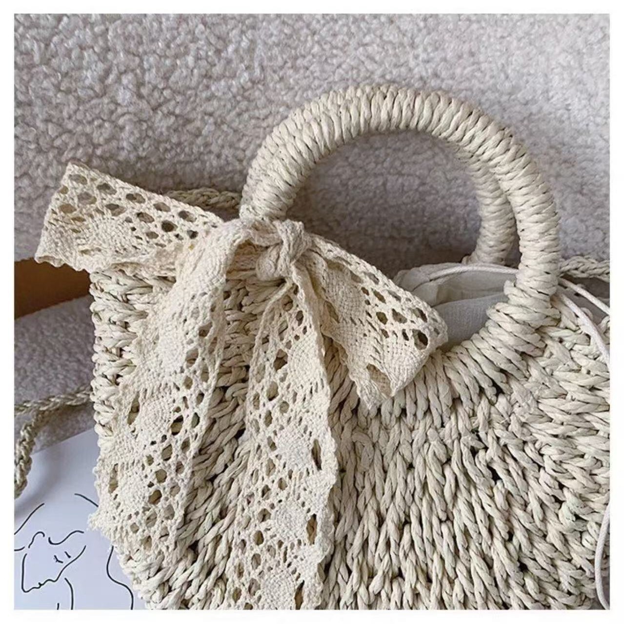 Foreign Trade Dropshipping Handbag Handmade Woven Crossbody Phone Handheld Straw Bag