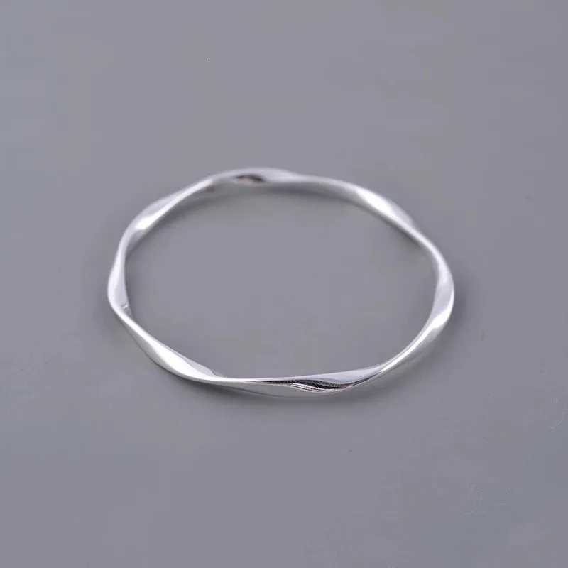 100 Solid 925 Sterling Silver Bracelet for Women Men Vintage Handmade Simple Wave Line Bracelet Birthday Gift S-B451XJ251105