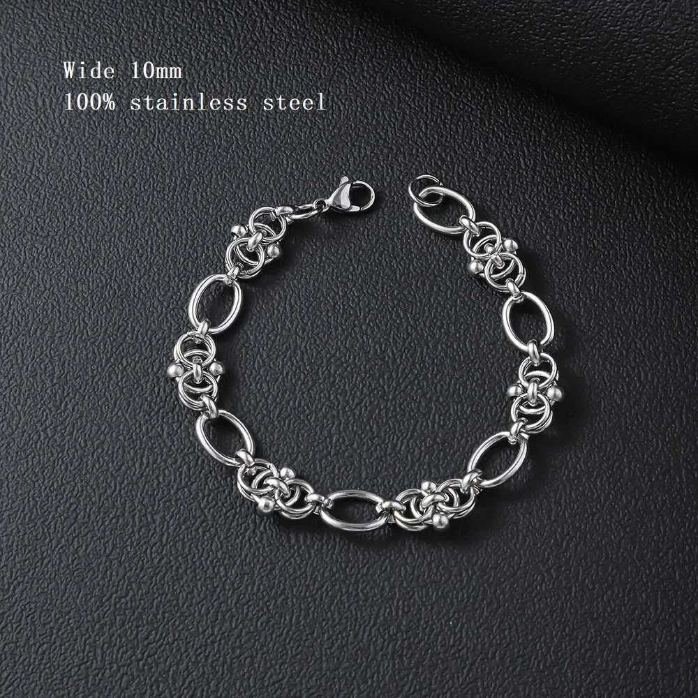 New 316L Stainless Steel Cuban Cable DIY Chain Bracelet for Men Women Kpop High Quality Jewelry Solid Metals not FadeXJ251105