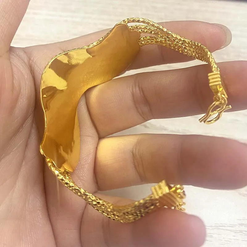 Ethiopian Dubai Gold Color Bangle For Women Girl Africa Wedding Thick Bracelet Bangles for Women 251031