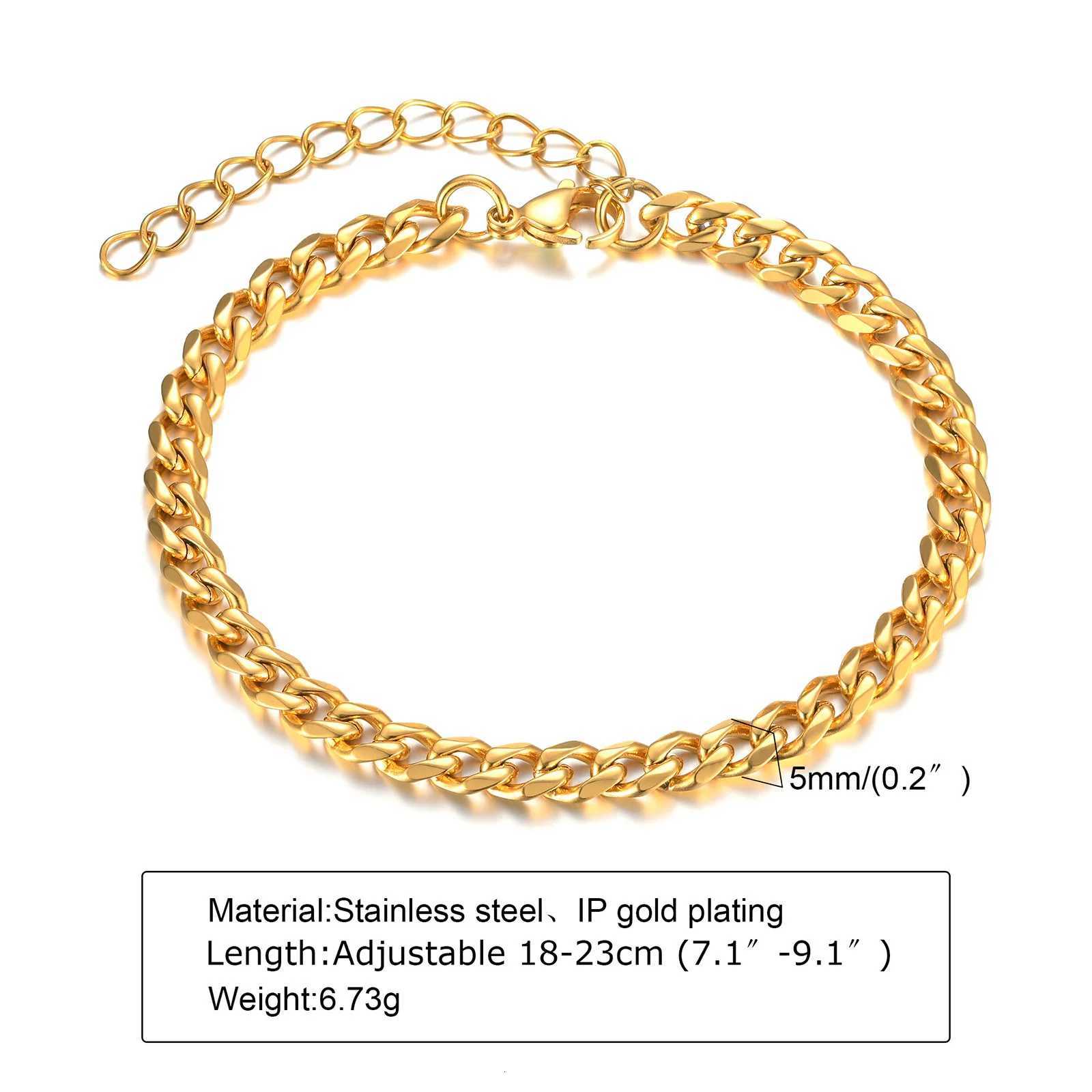 Vnox Basic Mens Cuban Twist Rope Chain Bracelets 1/2/3Pcs in One Set Gold Color Stainless Steel Figaro Wheat LinksXJ251105