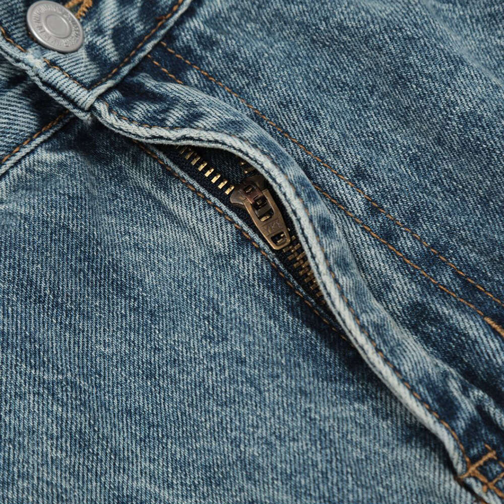 Distressed Washed Jeans Men's High Street Vibe Loose Casual Straight Long Oversize American Style Wide Leg Pants