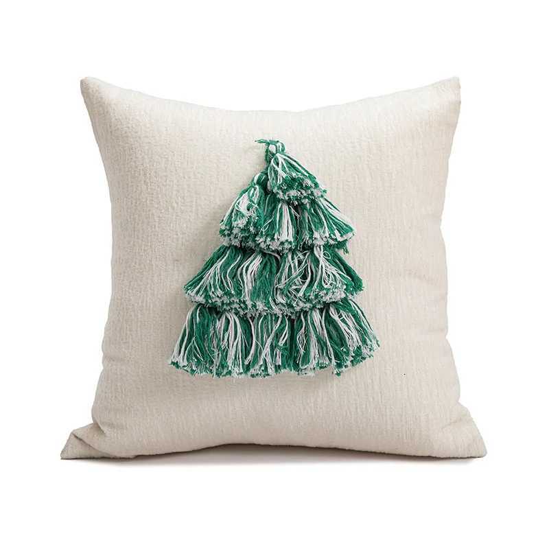 30x50/45X45CM Christmas Tassels Throw Pillow Cover Plaid Waist Cushion Cover Northern Europe Decor Home Decorative Pillowcase Y251105