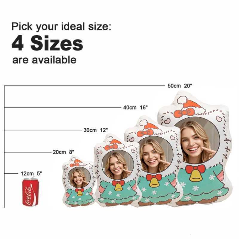 Customized Christmas Kitten Plush Pillow with 3D-Printed Design Made from Soft Polyester FiberThe Perfect Gift Choice Y251105