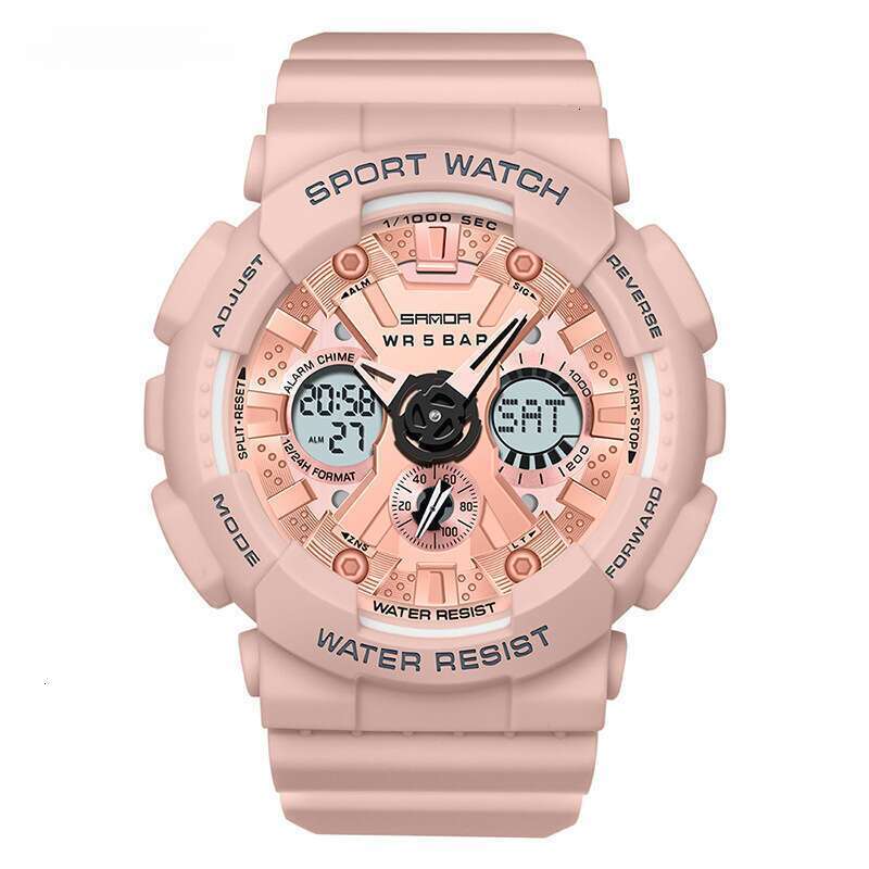 DHwatches Sanda 6033 for Men and Women Harajuku Style Trendy Dual Display Multifunctional Sports Waterproof Junior High School Student Korean Version 