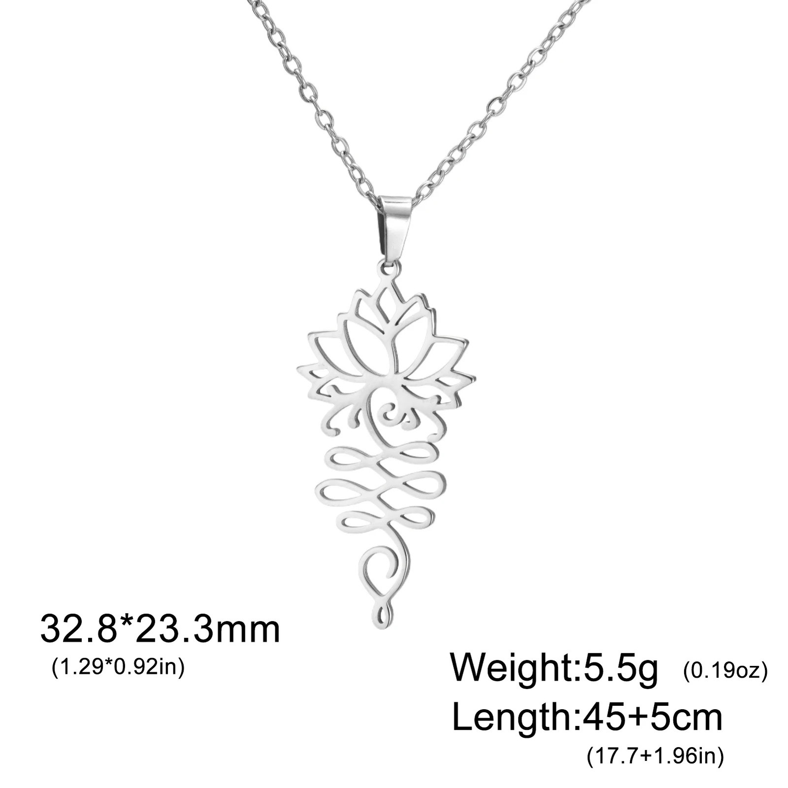 Unift Lotus Pendant Necklace Stainless Steel Neck Chain For Women Party Christmas Gift Friend Metal Jewelry Accessories 251104