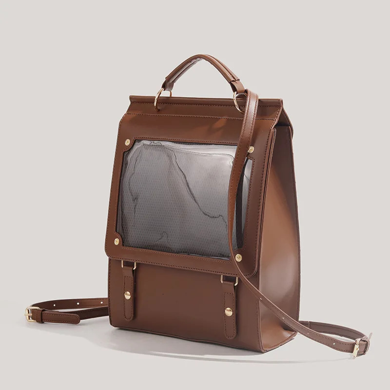 Retro Large Capacity Backpack Japanese Harajuku Ita Bag Transparent Tote School Bag Jk College Versatile Handbag 251104