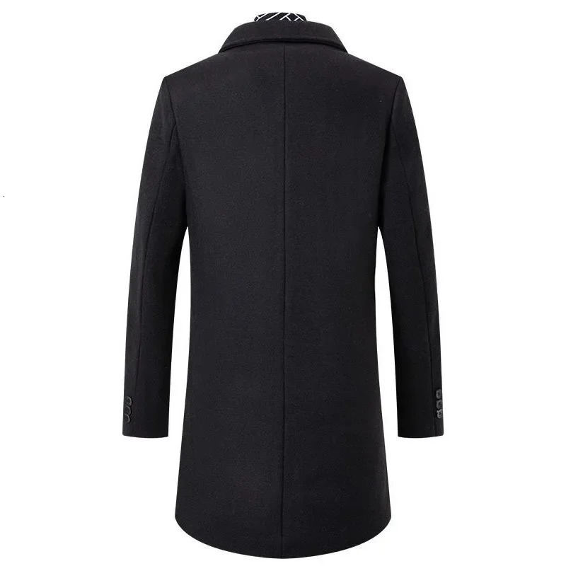 Winter Men Business Casual Cashmere Trench Coats Woolen Blends Man Scarf Warm Overcoats High Quality Male Long Jackets 4XL 251104