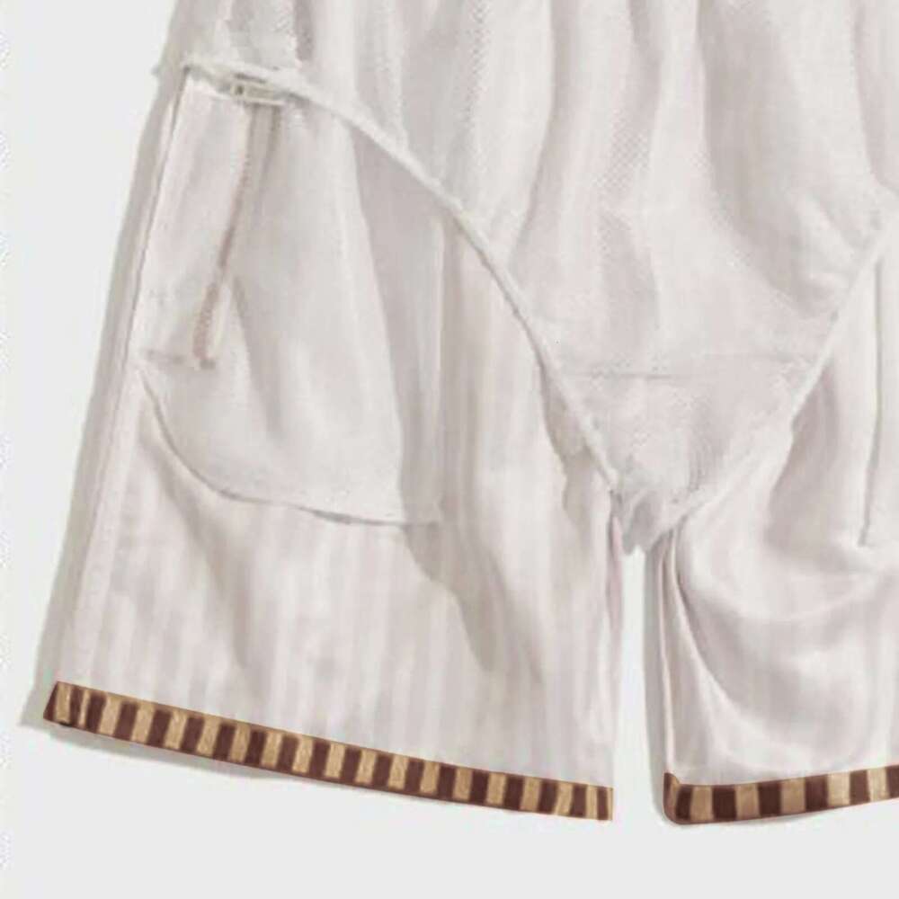 Men's Shorts Men's Quick Dried Fashion Stripe Male Pants Thin Loose Beach Shorts Drawstring Summer Casual Trousers For Mens