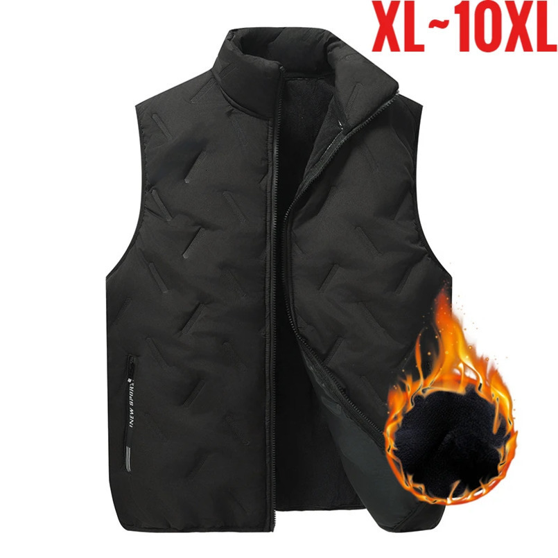 Big Size Clothing Store Vest Men Fleecelined Lightweight Padding Warm Golf Sleeveless Jacket Male Plus Extra Large 10XL Fat 9XL 251023