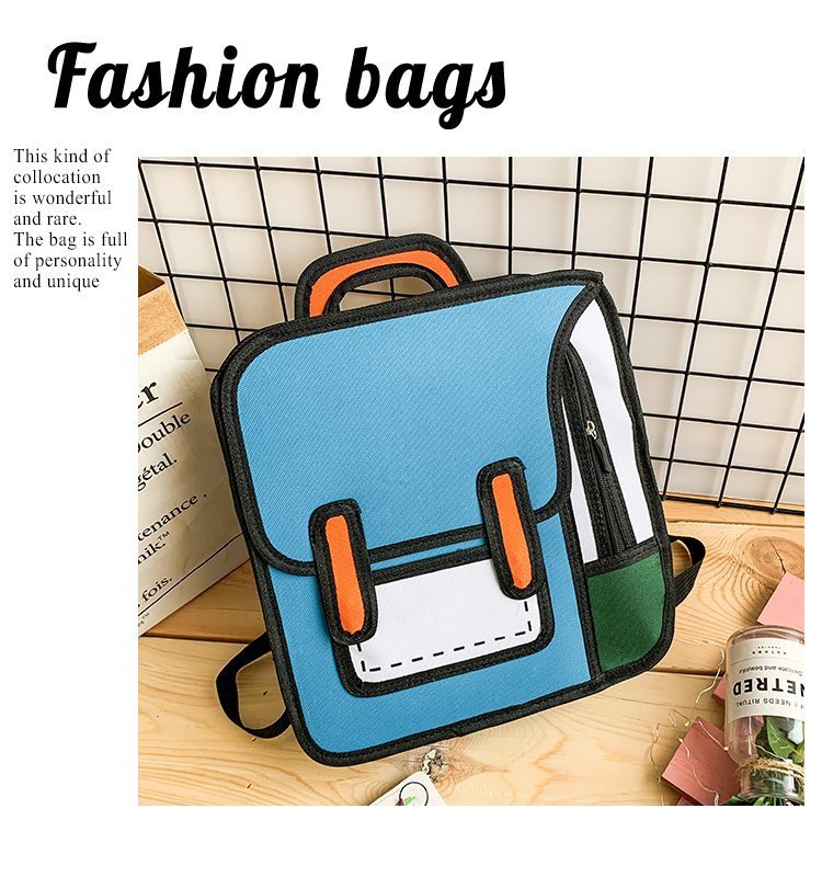 fashion New Men's And Women's Backpack Comic Bag Three-Dimensional Schoolbag Tide 2025