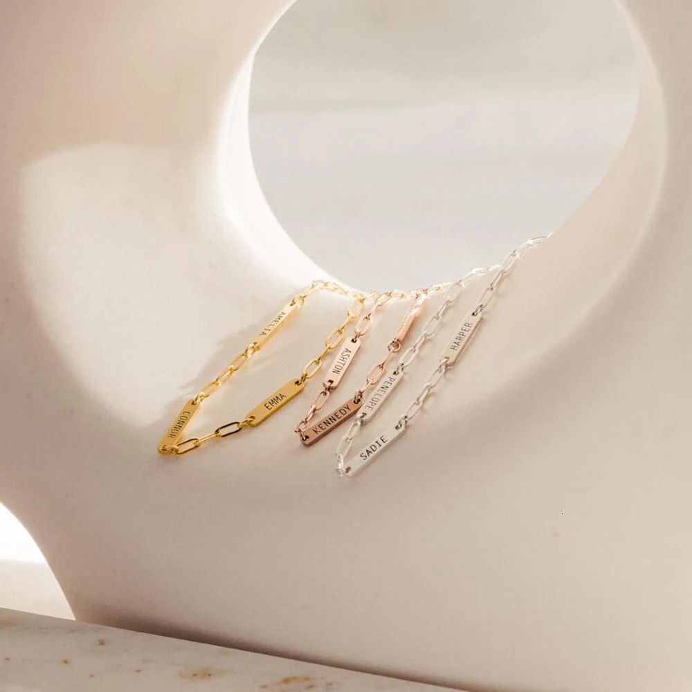 Customized Name Bracelet - Can Add Multiple Sequins - Customized Family and Friends - Stainless Steel Material - Minimalist Gift 250327